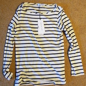Scoop neck striped top